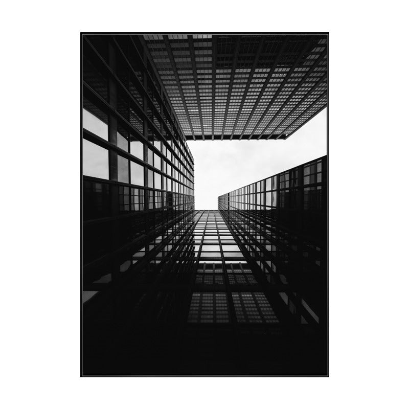 Contemporary Style Tall Building Canvas Light Color Textured Art Print for Dining Room Clearhalo 'Art Gallery' 'Canvas Art' 'Contemporary Art Gallery' 'Modern' Arts' 1763287