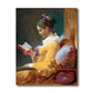 Renaissance Reading Girl Art Print Canvas Textured Yellow Wall Decor for Bathroom Clearhalo 'Arts' 'Canvas Art' 1763350