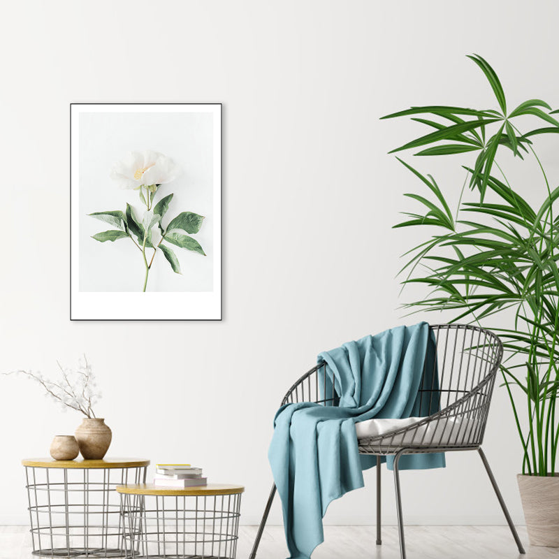 Modern Style Wall Art Print Light Color Botanical Painting, Multiple Sizes Available White Clearhalo 'Art Gallery' 'Canvas Art' 'Contemporary Art Gallery' 'Modern' Arts' 1763375