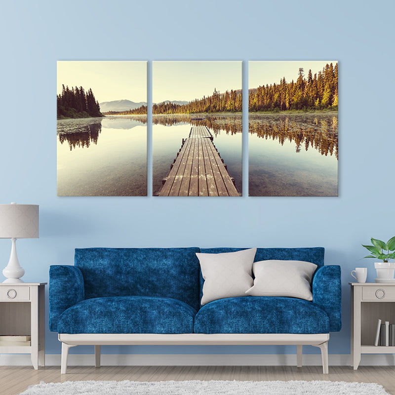 Forest Landscape Painting Soft Color Canvas Art Print Textured, Multiple Sizes Available Clearhalo 'Art Gallery' 'Canvas Art' 'Contemporary Art Gallery' 'Modern' Arts' 1763381