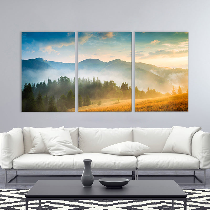 Forest Landscape Painting Soft Color Canvas Art Print Textured, Multiple Sizes Available Clearhalo 'Art Gallery' 'Canvas Art' 'Contemporary Art Gallery' 'Modern' Arts' 1763387
