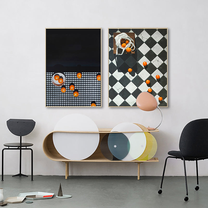 Fruit Oranges Art Print Nordic Style Canvas Wall Decor in Dark Color for Living Room Clearhalo 'Arts' 'Canvas Art' 1763414