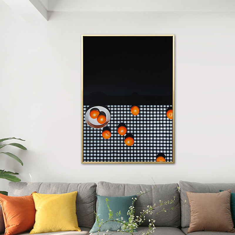 Fruit Oranges Art Print Nordic Style Canvas Wall Decor in Dark Color for Living Room Clearhalo 'Arts' 'Canvas Art' 1763416
