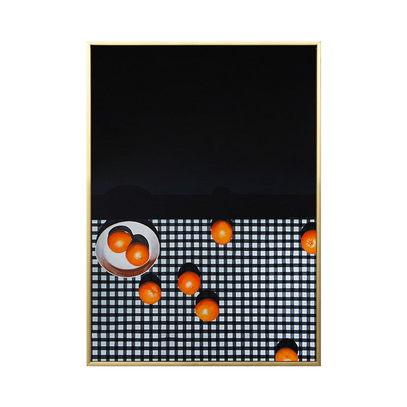 Fruit Oranges Art Print Nordic Style Canvas Wall Decor in Dark Color for Living Room Clearhalo 'Arts' 'Canvas Art' 1763417