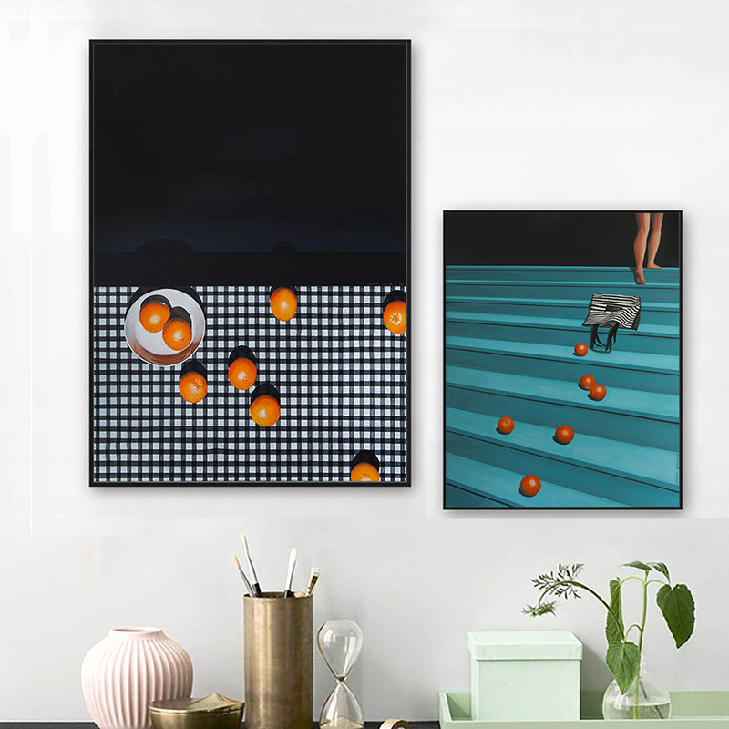 Fruit Oranges Art Print Nordic Style Canvas Wall Decor in Dark Color for Living Room Clearhalo 'Arts' 'Canvas Art' 1763423
