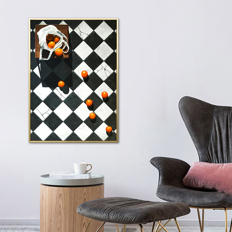 Fruit Oranges Art Print Nordic Style Canvas Wall Decor in Dark Color for Living Room Clearhalo 'Arts' 'Canvas Art' 1763428