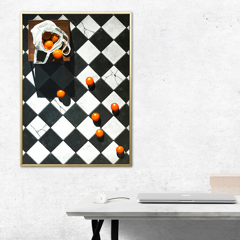 Fruit Oranges Art Print Nordic Style Canvas Wall Decor in Dark Color for Living Room Clearhalo 'Arts' 'Canvas Art' 1763429