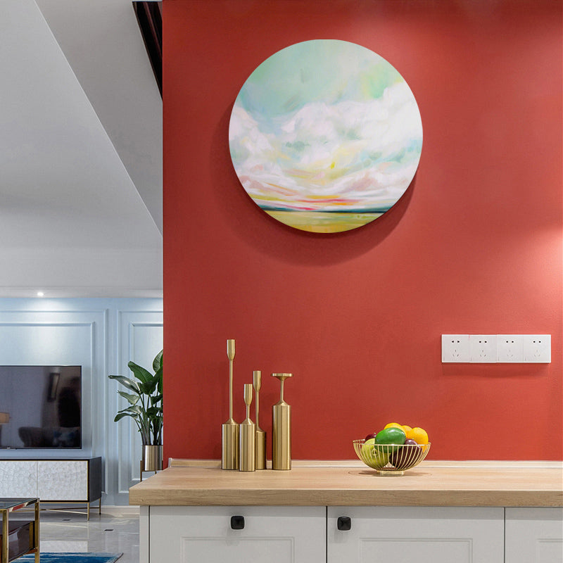 Contemporary Art Hand Painted Canvas Pastel Color Prairie-Scape Painting, Multiple Sizes Options Pink Clearhalo 'Arts' 'Canvas Art' 1763438