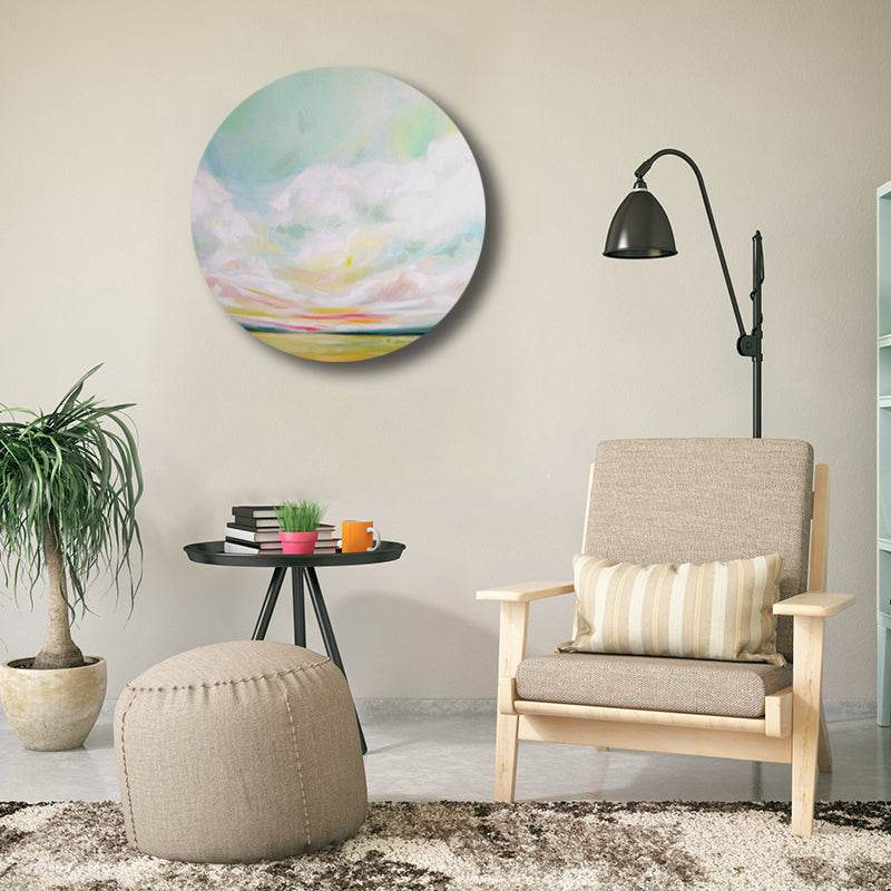 Contemporary Art Hand Painted Canvas Pastel Color Prairie-Scape Painting, Multiple Sizes Options Clearhalo 'Arts' 'Canvas Art' 1763439