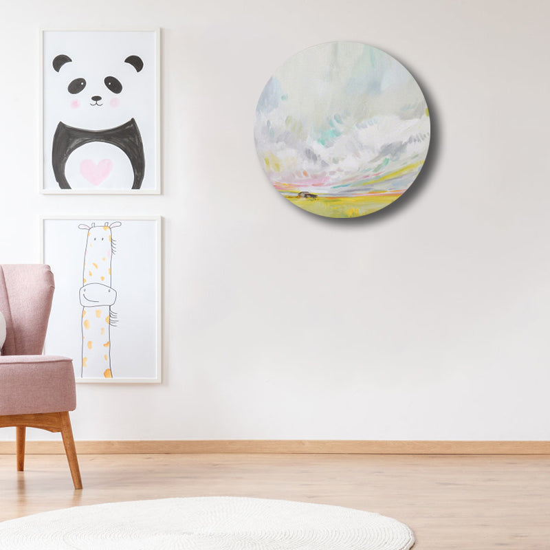 Contemporary Art Hand Painted Canvas Pastel Color Prairie-Scape Painting, Multiple Sizes Options Yellow Clearhalo 'Arts' 'Canvas Art' 1763442