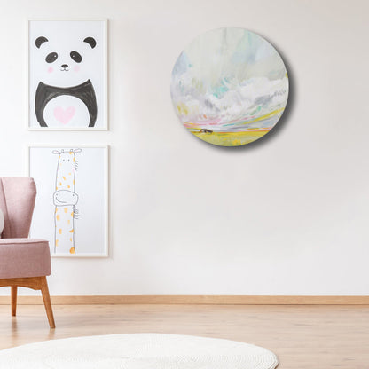 Contemporary Art Hand Painted Canvas Pastel Color Prairie-Scape Painting, Multiple Sizes Options Yellow Clearhalo 'Arts' 'Canvas Art' 1763442