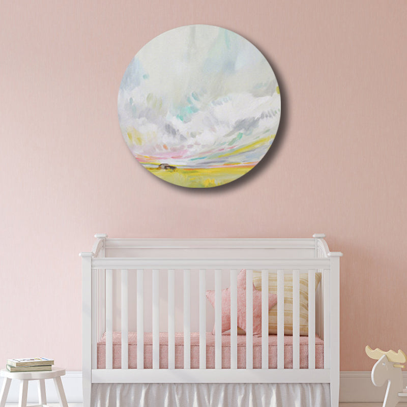 Contemporary Art Hand Painted Canvas Pastel Color Prairie-Scape Painting, Multiple Sizes Options Clearhalo 'Arts' 'Canvas Art' 1763444