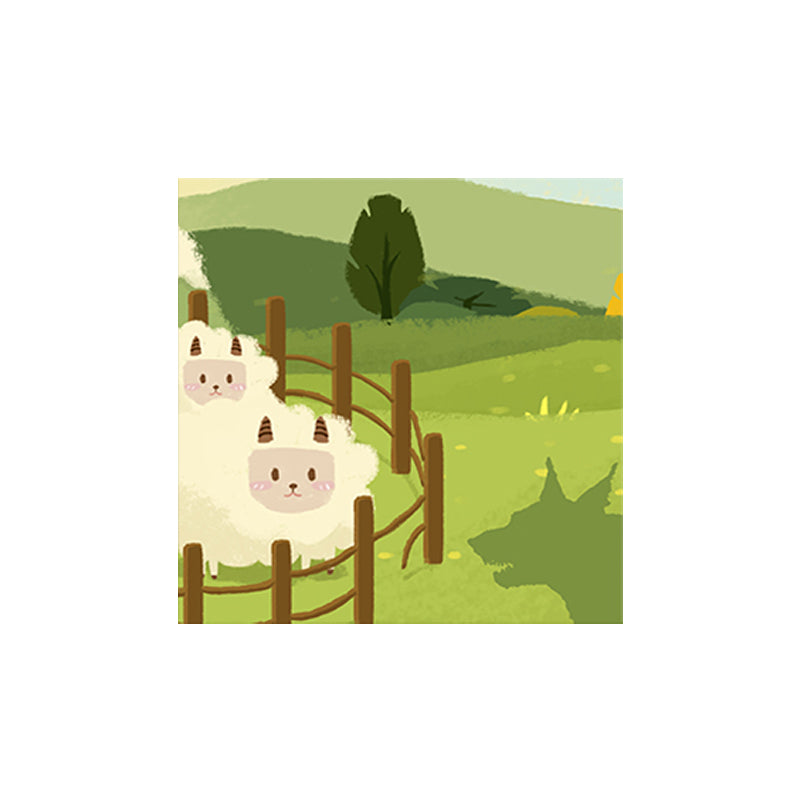 Cartoon Animal Wall Art Print Canvas Textured Soft Color Wall Decor for Baby Room Clearhalo 'Art Gallery' 'Canvas Art' 'Kids' Arts' 1763463