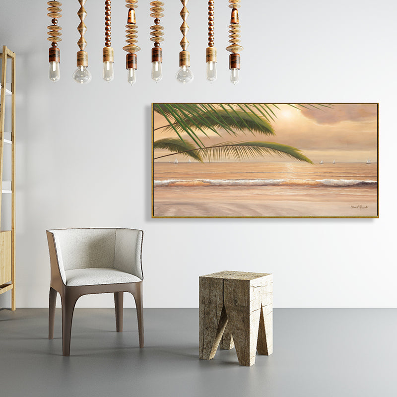 Relaxing Seaside Scene Wall Decor for Bathroom Photography Canvas Print, Multiple Sizes Clearhalo 'Art Gallery' 'Canvas Art' 'Contemporary Art Gallery' 'Modern' Arts' 1763465