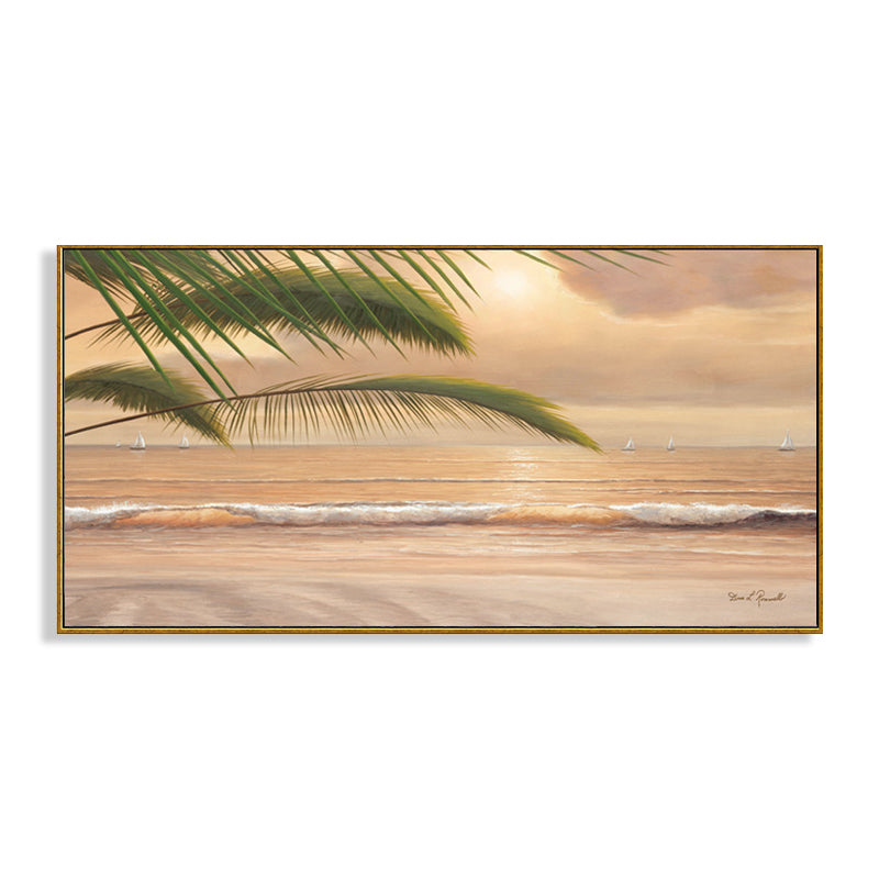Relaxing Seaside Scene Wall Decor for Bathroom Photography Canvas Print, Multiple Sizes Clearhalo 'Art Gallery' 'Canvas Art' 'Contemporary Art Gallery' 'Modern' Arts' 1763467