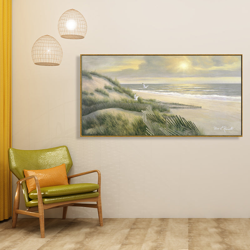 Relaxing Seaside Scene Wall Decor for Bathroom Photography Canvas Print, Multiple Sizes Clearhalo 'Art Gallery' 'Canvas Art' 'Contemporary Art Gallery' 'Modern' Arts' 1763472