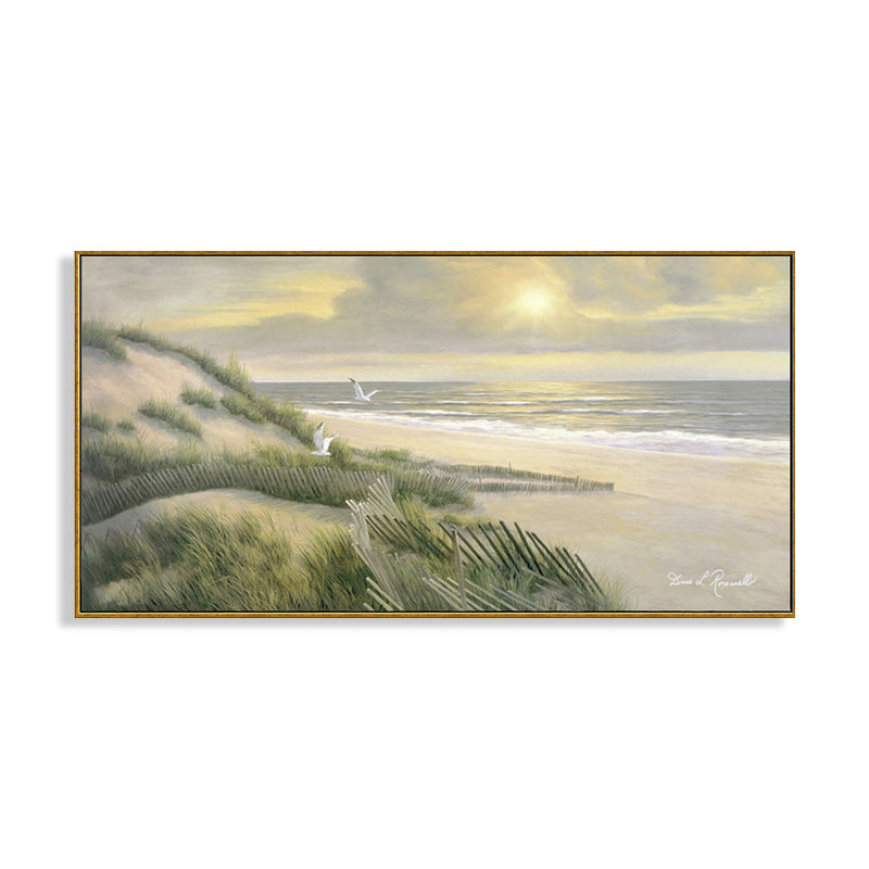 Relaxing Seaside Scene Wall Decor for Bathroom Photography Canvas Print, Multiple Sizes Clearhalo 'Art Gallery' 'Canvas Art' 'Contemporary Art Gallery' 'Modern' Arts' 1763474