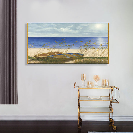 Relaxing Seaside Scene Wall Decor for Bathroom Photography Canvas Print, Multiple Sizes Clearhalo 'Art Gallery' 'Canvas Art' 'Contemporary Art Gallery' 'Modern' Arts' 1763476
