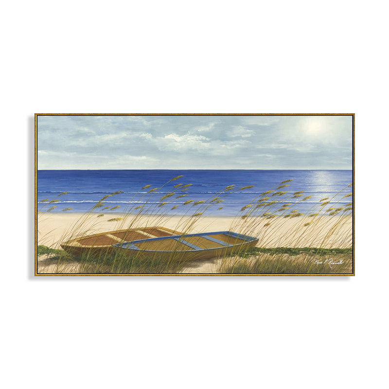Relaxing Seaside Scene Wall Decor for Bathroom Photography Canvas Print, Multiple Sizes Clearhalo 'Art Gallery' 'Canvas Art' 'Contemporary Art Gallery' 'Modern' Arts' 1763478