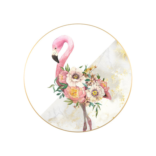 Canvas Pink Painting Contemporary Style Flamingo and Flower Wall Decor, Multiple Sizes Clearhalo 'Art Gallery' 'Canvas Art' 'Contemporary Art Gallery' 'Modern' Arts' 1763482