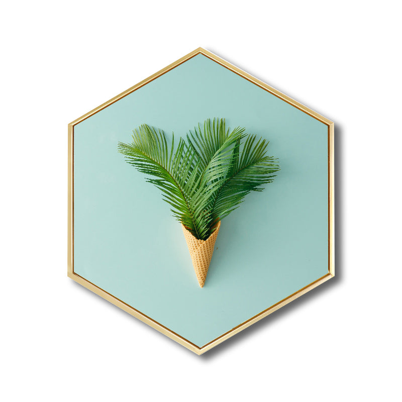 Green Botanical Canvas Print Scandinavian Textured Wall Art Decor for Living Room Clearhalo 'Arts' 'Canvas Art' 1763489