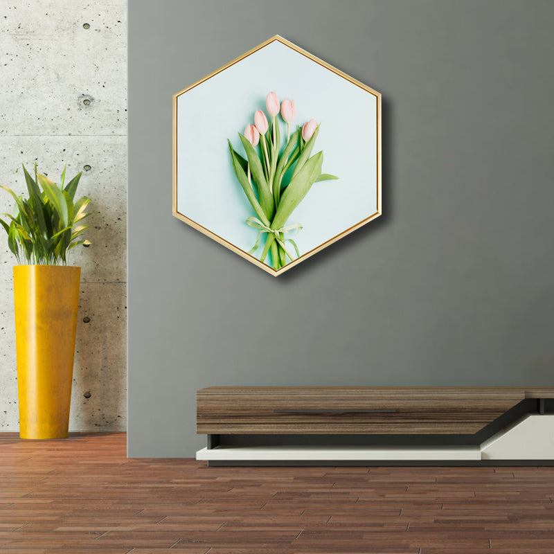 Green Botanical Canvas Print Scandinavian Textured Wall Art Decor for Living Room Light Green Clearhalo 'Arts' 'Canvas Art' 1763493