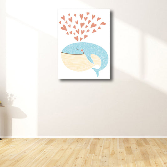 Textured Humpback Canvas Art Kids Style Wall Decor for Girls Bedroom, Multiple Sizes Clearhalo 'Art Gallery' 'Canvas Art' 'Kids' Arts' 1763498