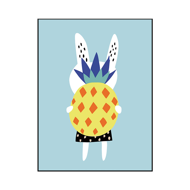 Soft Color Fruits Wall Decor Foods Nordic Stylish Textured Canvas Wall Art for Playroom Clearhalo 'Art Gallery' 'Canvas Art' 'Kids' Arts' 1763526