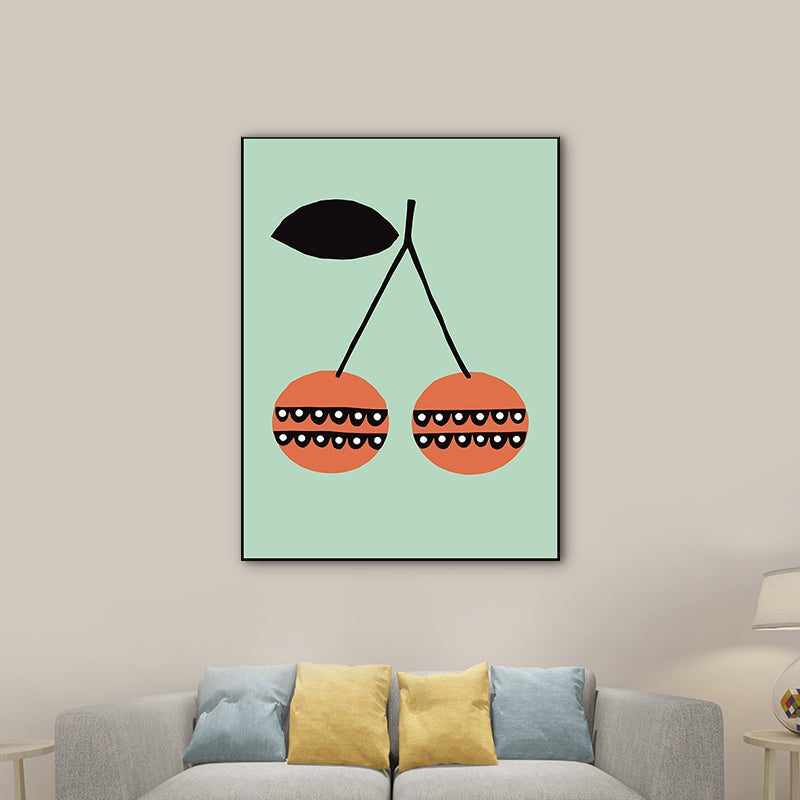 Soft Color Fruits Wall Decor Foods Nordic Stylish Textured Canvas Wall Art for Playroom Clearhalo 'Art Gallery' 'Canvas Art' 'Kids' Arts' 1763535