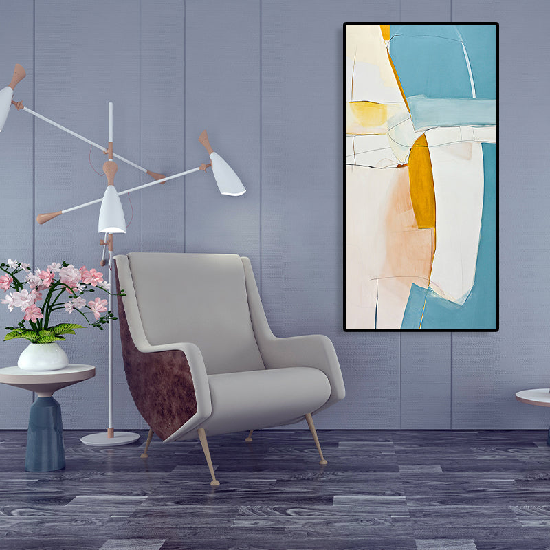 Mid-Century Modern Wall Art Print Light Color Abstract Painting, Multiple Sizes Options Clearhalo 'Arts' 'Canvas Art' 1763539