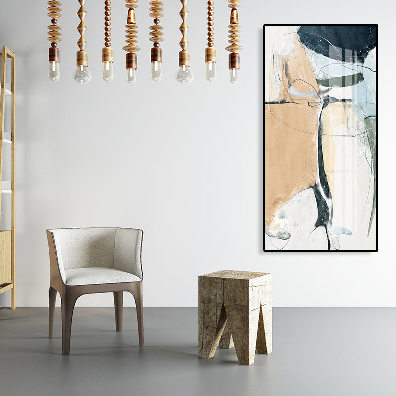 Mid-Century Modern Wall Art Print Light Color Abstract Painting, Multiple Sizes Options Clearhalo 'Arts' 'Canvas Art' 1763546