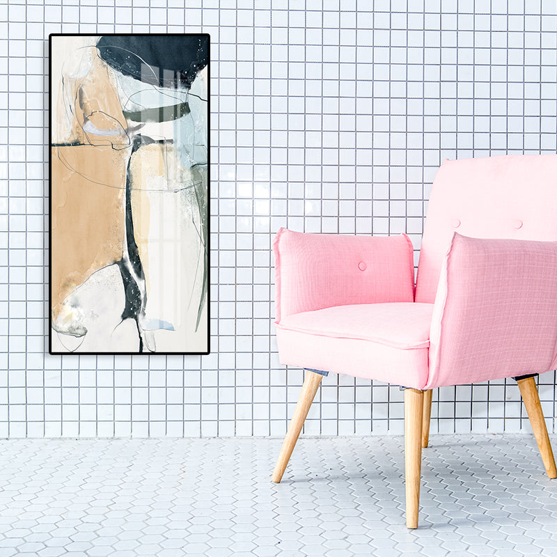 Mid-Century Modern Wall Art Print Light Color Abstract Painting, Multiple Sizes Options Clearhalo 'Arts' 'Canvas Art' 1763547