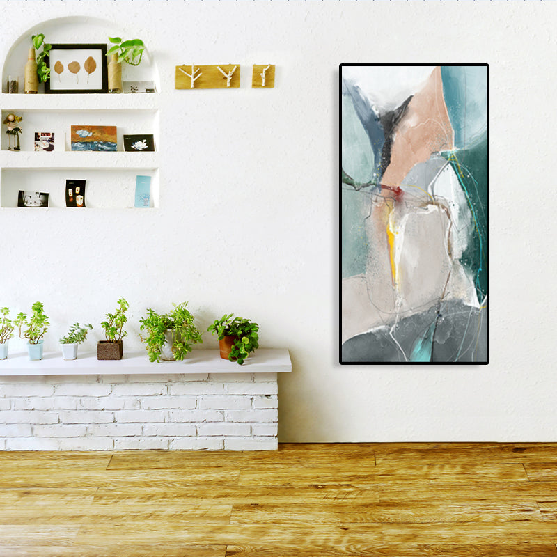 Mid-Century Modern Wall Art Print Light Color Abstract Painting, Multiple Sizes Options Green Clearhalo 'Arts' 'Canvas Art' 1763549