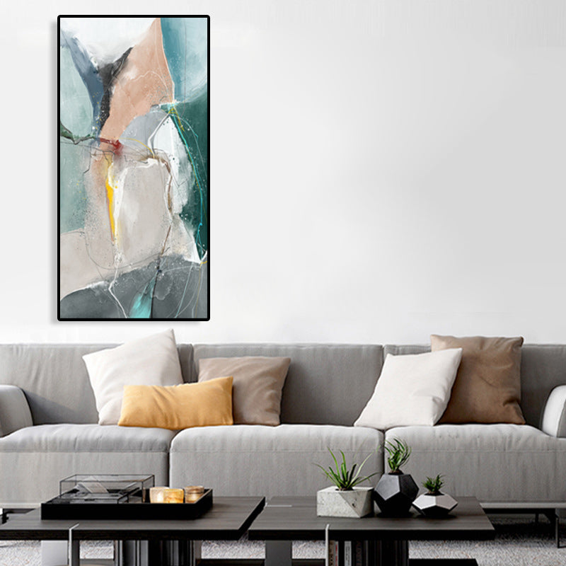 Mid-Century Modern Wall Art Print Light Color Abstract Painting, Multiple Sizes Options Clearhalo 'Arts' 'Canvas Art' 1763551