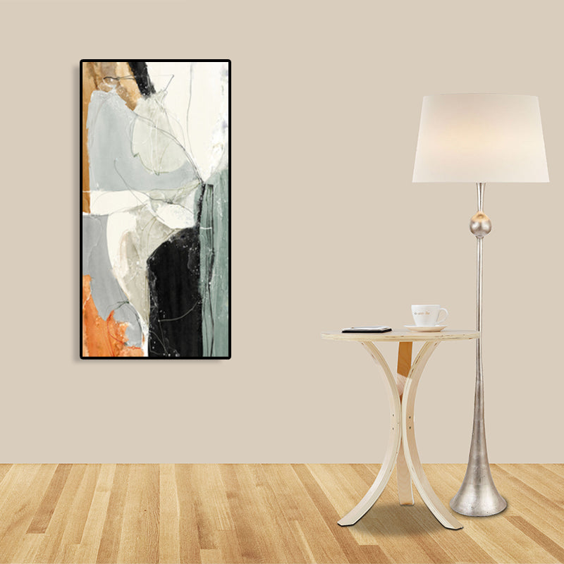Mid-Century Modern Wall Art Print Light Color Abstract Painting, Multiple Sizes Options Grey Clearhalo 'Arts' 'Canvas Art' 1763553