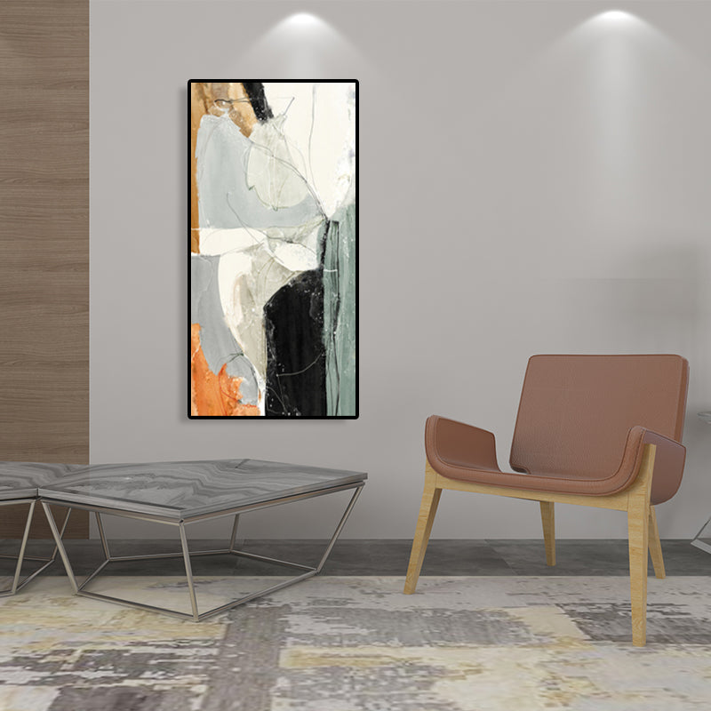 Mid-Century Modern Wall Art Print Light Color Abstract Painting, Multiple Sizes Options Clearhalo 'Arts' 'Canvas Art' 1763554
