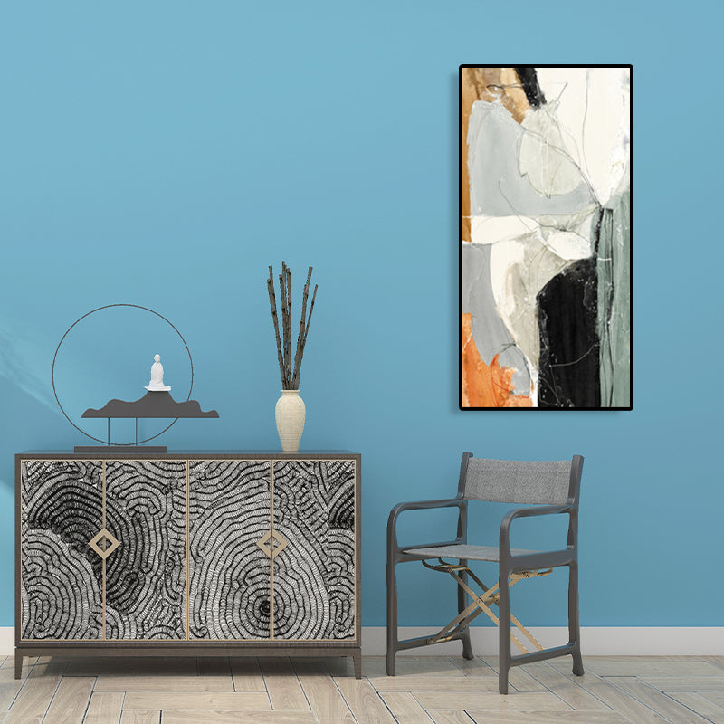 Mid-Century Modern Wall Art Print Light Color Abstract Painting, Multiple Sizes Options Clearhalo 'Arts' 'Canvas Art' 1763555