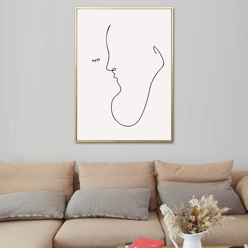 Soft Color Nordic Canvas Figure's Profile Painting for Dining Room, Multiple Sizes Options Clearhalo 'Arts' 'Canvas Art' 1763586