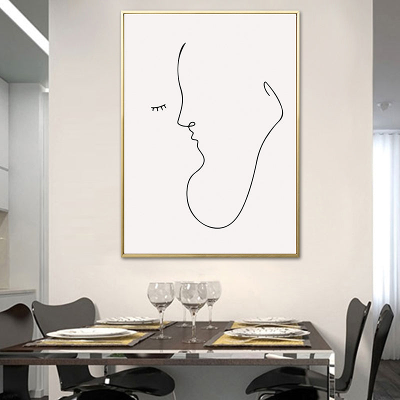 Soft Color Nordic Canvas Figure's Profile Painting for Dining Room, Multiple Sizes Options Clearhalo 'Arts' 'Canvas Art' 1763587