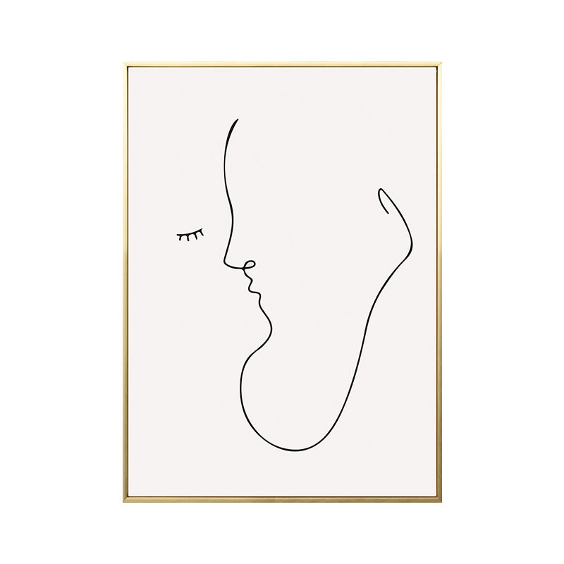 Soft Color Nordic Canvas Figure's Profile Painting for Dining Room, Multiple Sizes Options Clearhalo 'Arts' 'Canvas Art' 1763588