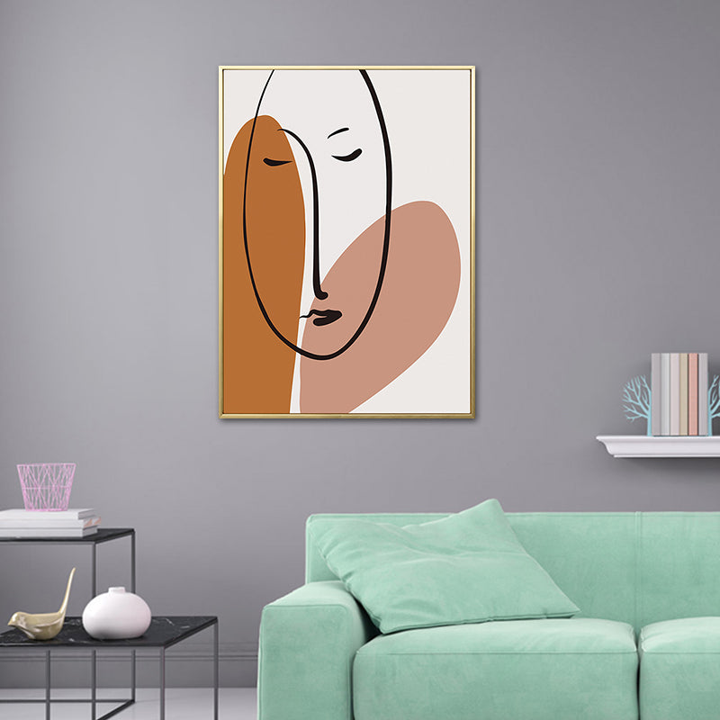 Soft Color Nordic Canvas Figure's Profile Painting for Dining Room, Multiple Sizes Options Clearhalo 'Arts' 'Canvas Art' 1763594