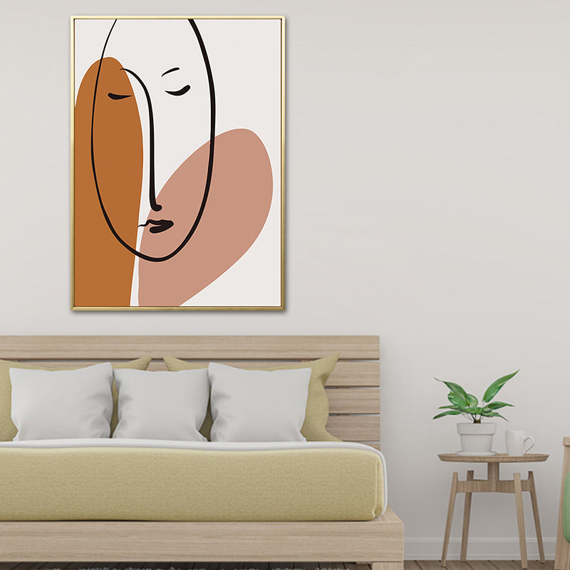 Soft Color Nordic Canvas Figure's Profile Painting for Dining Room, Multiple Sizes Options Clearhalo 'Arts' 'Canvas Art' 1763595