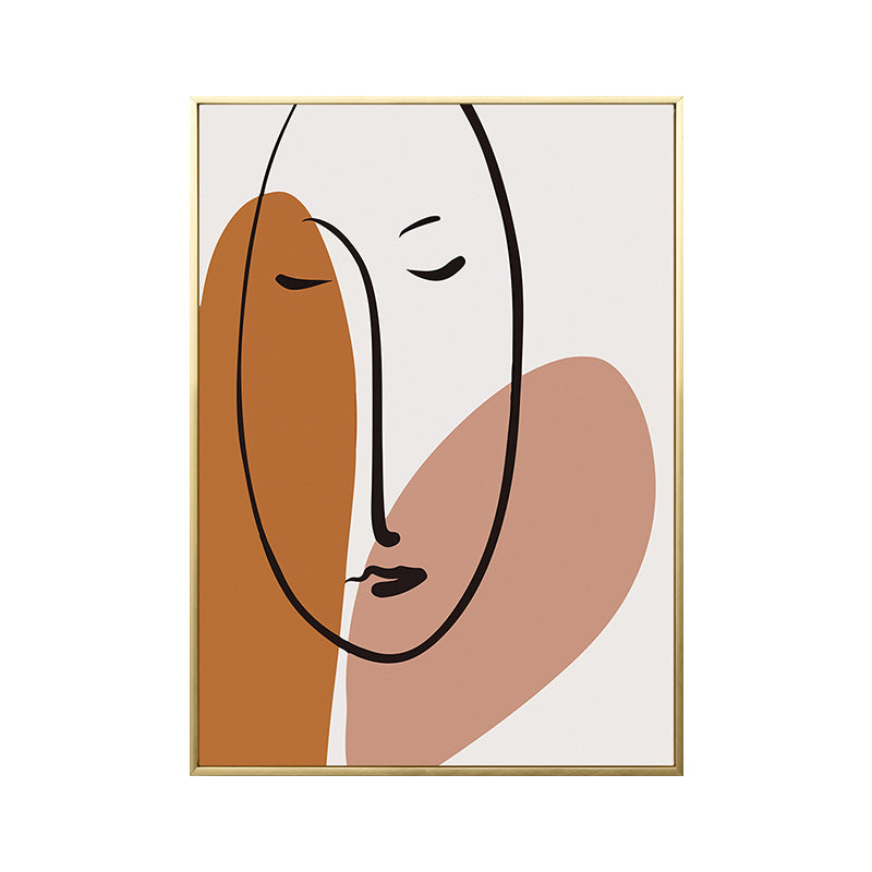 Soft Color Nordic Canvas Figure's Profile Painting for Dining Room, Multiple Sizes Options Clearhalo 'Arts' 'Canvas Art' 1763596