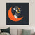 Astronaut and Starry Night Canvas Textured Kids Style Bedroom Wall Art Decor in Dark Color Orange Clearhalo 'Art Gallery' 'Canvas Art' 'Kids' Arts' 1763627