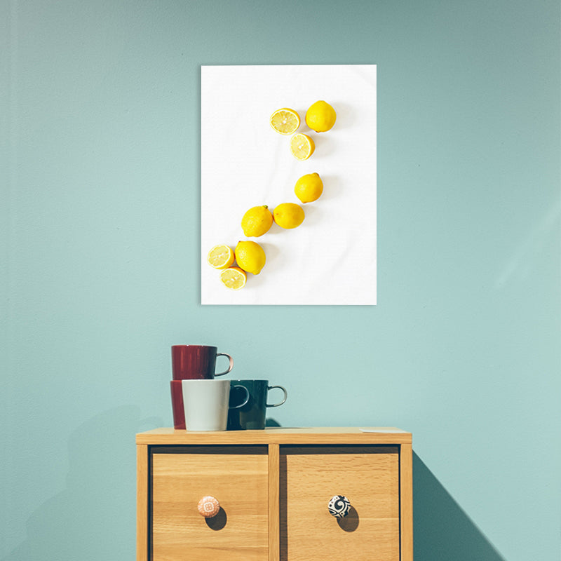 Contemporary Sour Lemon Art Print Canvas Textured Yellow Wall Decor for Bathroom Clearhalo 'Art Gallery' 'Canvas Art' 'Contemporary Art Gallery' 'Modern' Arts' 1763667