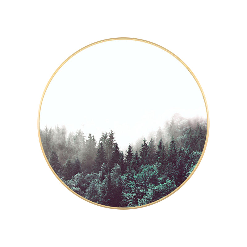 Light Color Misty Forest Canvas Photography Country Textured Painting for Bedroom Clearhalo 'Art Gallery' 'Canvas Art' 'Country Art Gallery' 'French Country' 'Rustic' Arts' 1763747