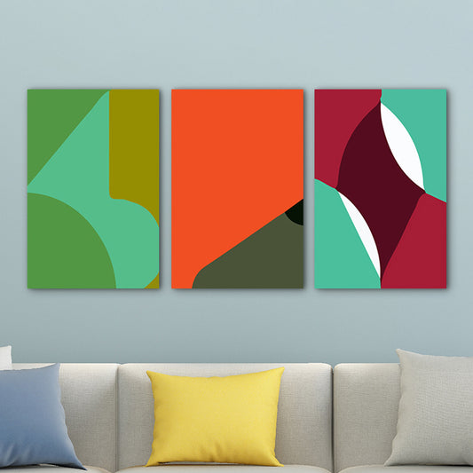 Modern Abstract Geometric Canvas Bright Color Textured Wall Art Set for Kids Bedroom Clearhalo 'Art Gallery' 'Canvas Art' 'Contemporary Art Gallery' 'Modern' Arts' 1763761