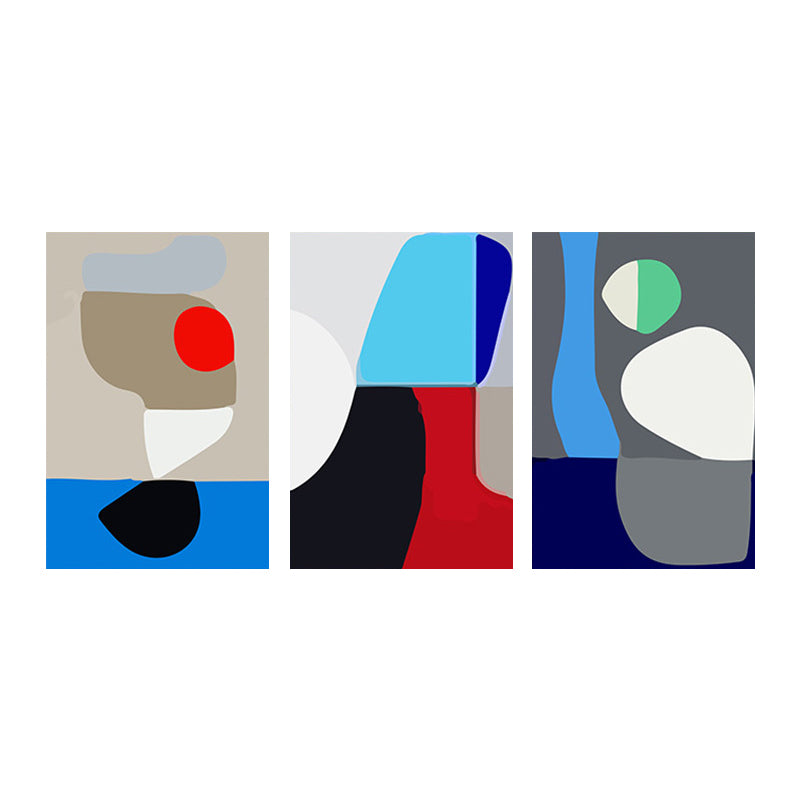 Modern Abstract Geometric Canvas Bright Color Textured Wall Art Set for Kids Bedroom Clearhalo 'Art Gallery' 'Canvas Art' 'Contemporary Art Gallery' 'Modern' Arts' 1763769