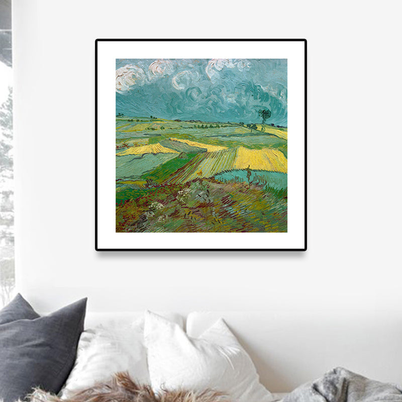 Soft Color Impressionism Canvas Art Farmfield View Wall Decor for Kitchen, Multiple Sizes Blue Clearhalo 'Arts' 'Canvas Art' 1763879