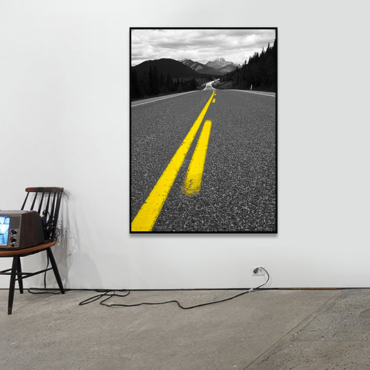 Black Mountain Road Canvas Print Textured Contemporary Living Room Wall Art Decor Clearhalo 'Art Gallery' 'Canvas Art' 'Contemporary Art Gallery' 'Modern' Arts' 1763884